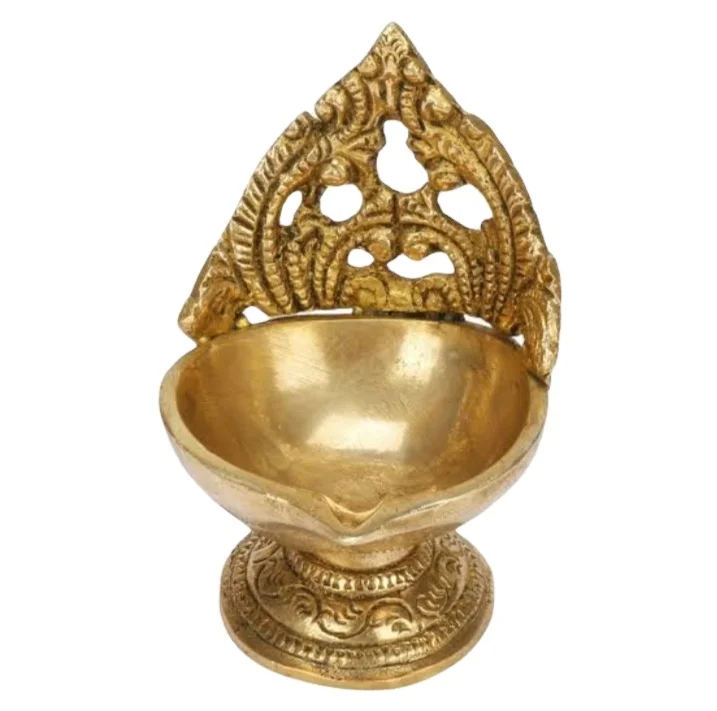 best quality wholesale indian brass oil diya for hindu pooja religious rituals indian brass lotus diya diwali gift