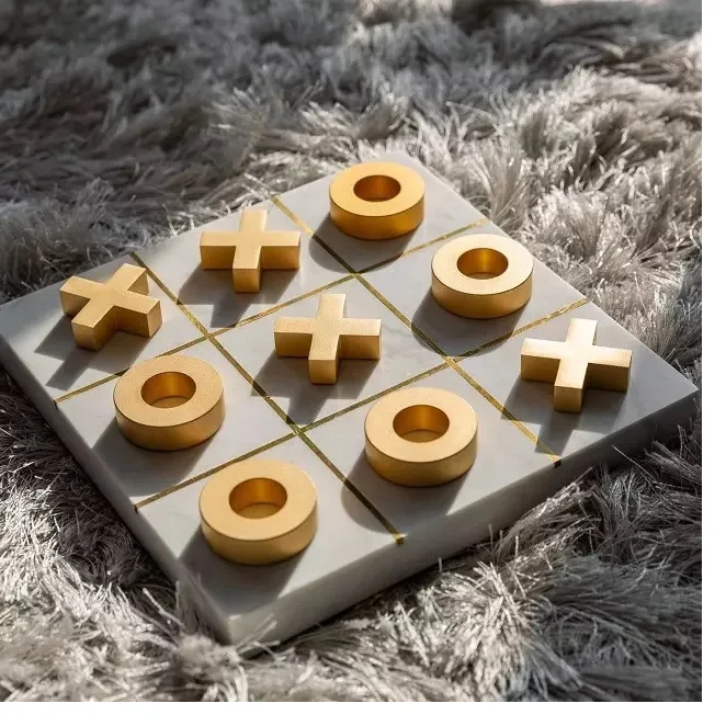 New Arrival 2025 Wholesale rate Amazing White Marble Tic-Tac-Toe Game by ZAM ZAM IMPEX