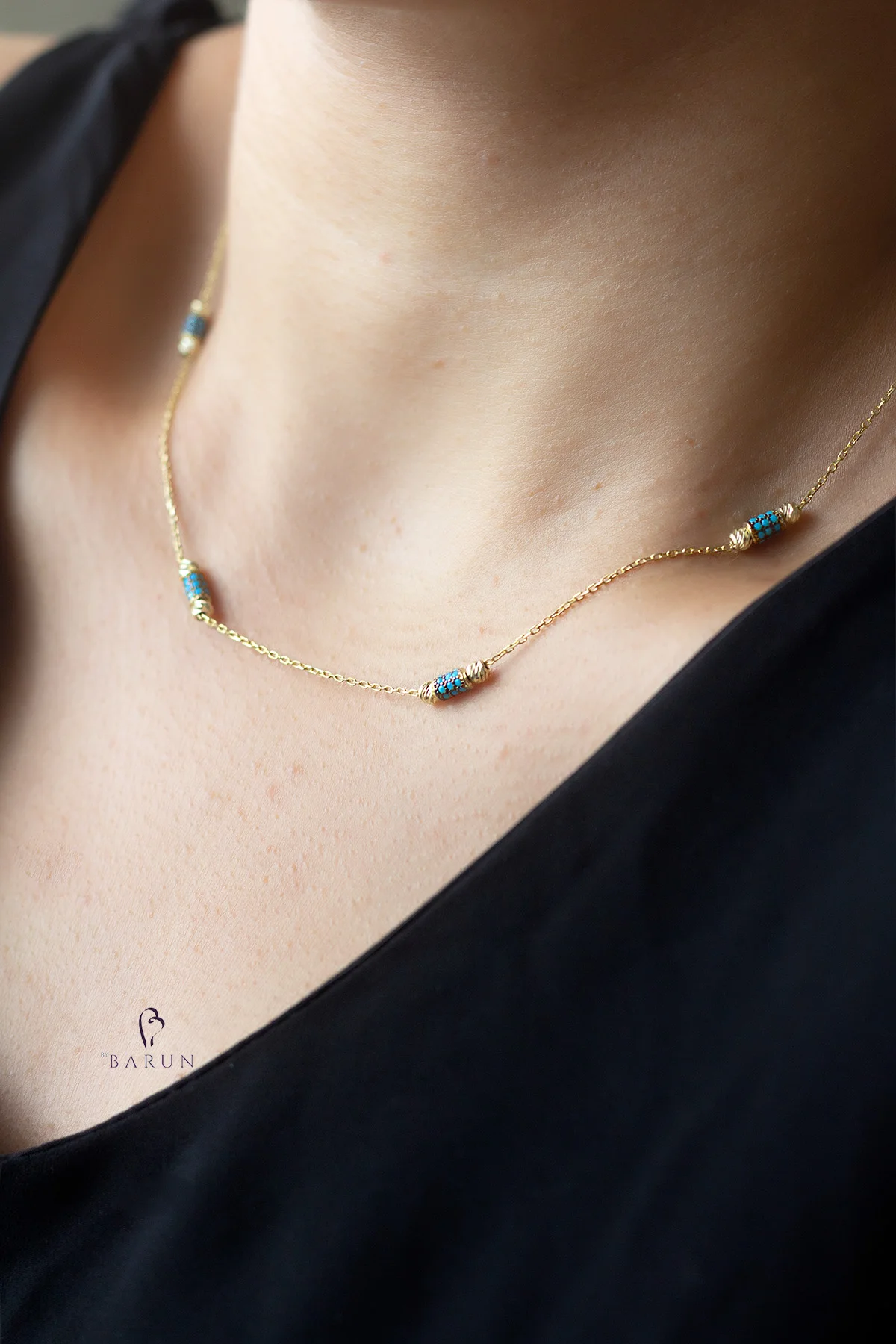 Sapphire Blue Zircon Link Necklace 925 Sterling Silver Tube Chain Choker Lovely Cylinder Necklaces For Women