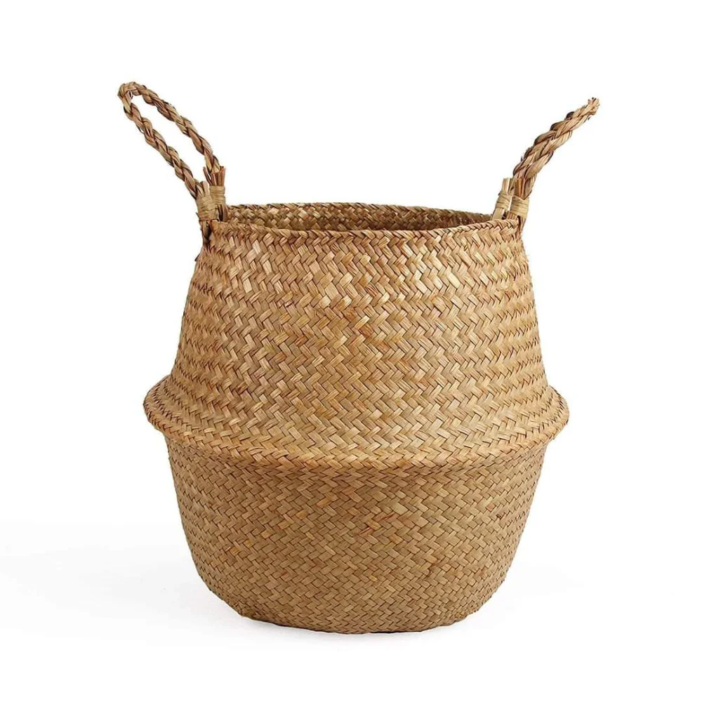 HOT Eco-friendly Handmade with handle woven small belly basket seagrass basket Low MOQ Carrying Container Made In Vietnam