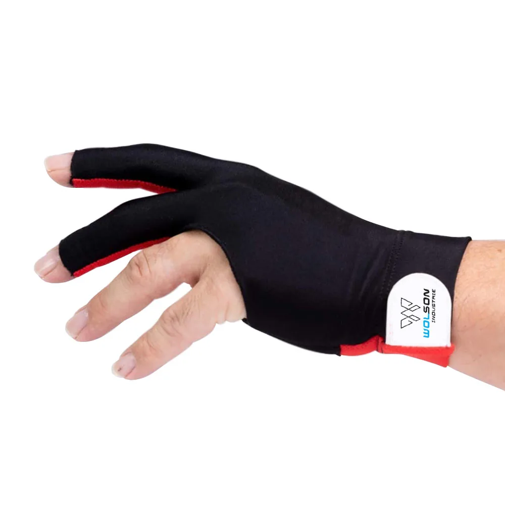 OEM high quality billiard glove custom logo manufacturer elastic breathable pool accessories three fingers snooker gloves