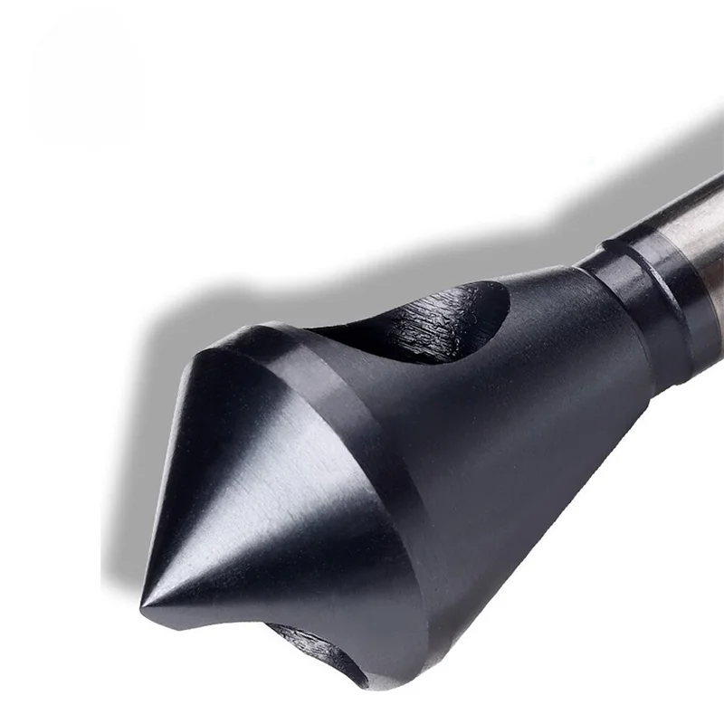 90-degree Cobalt-containing chamfer cutter with drill, single-flute 45-degree chamfer tool for deburring stainless steel