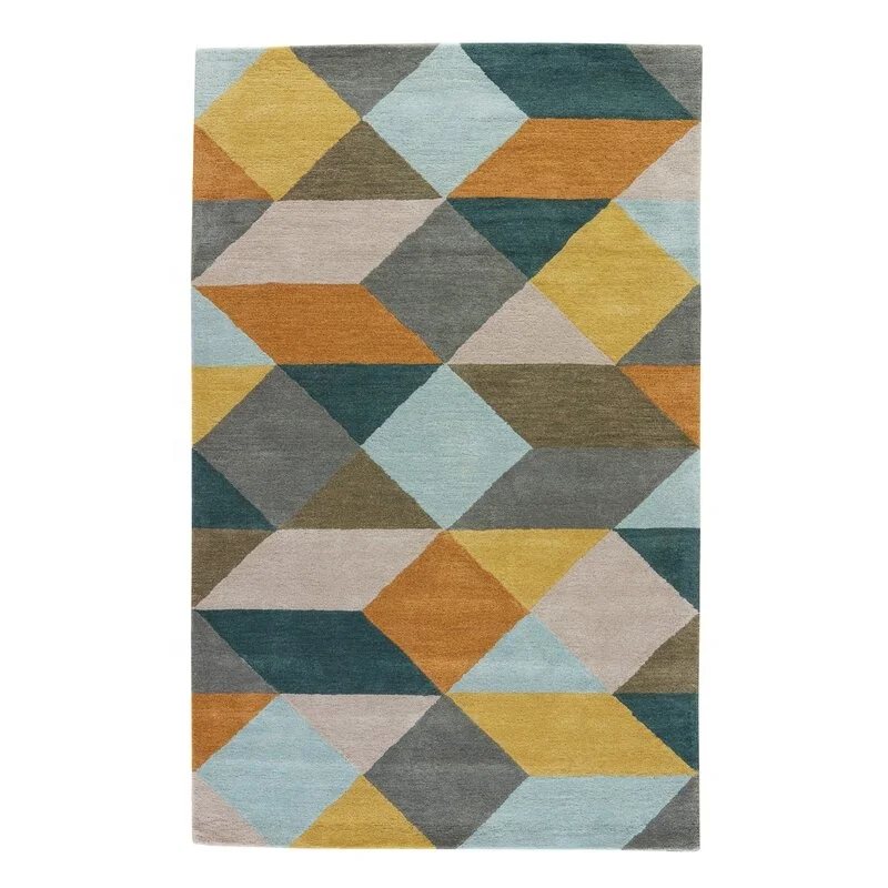 Custom hand tufted rug made in new zealand wool carpet for residential home use at factory price