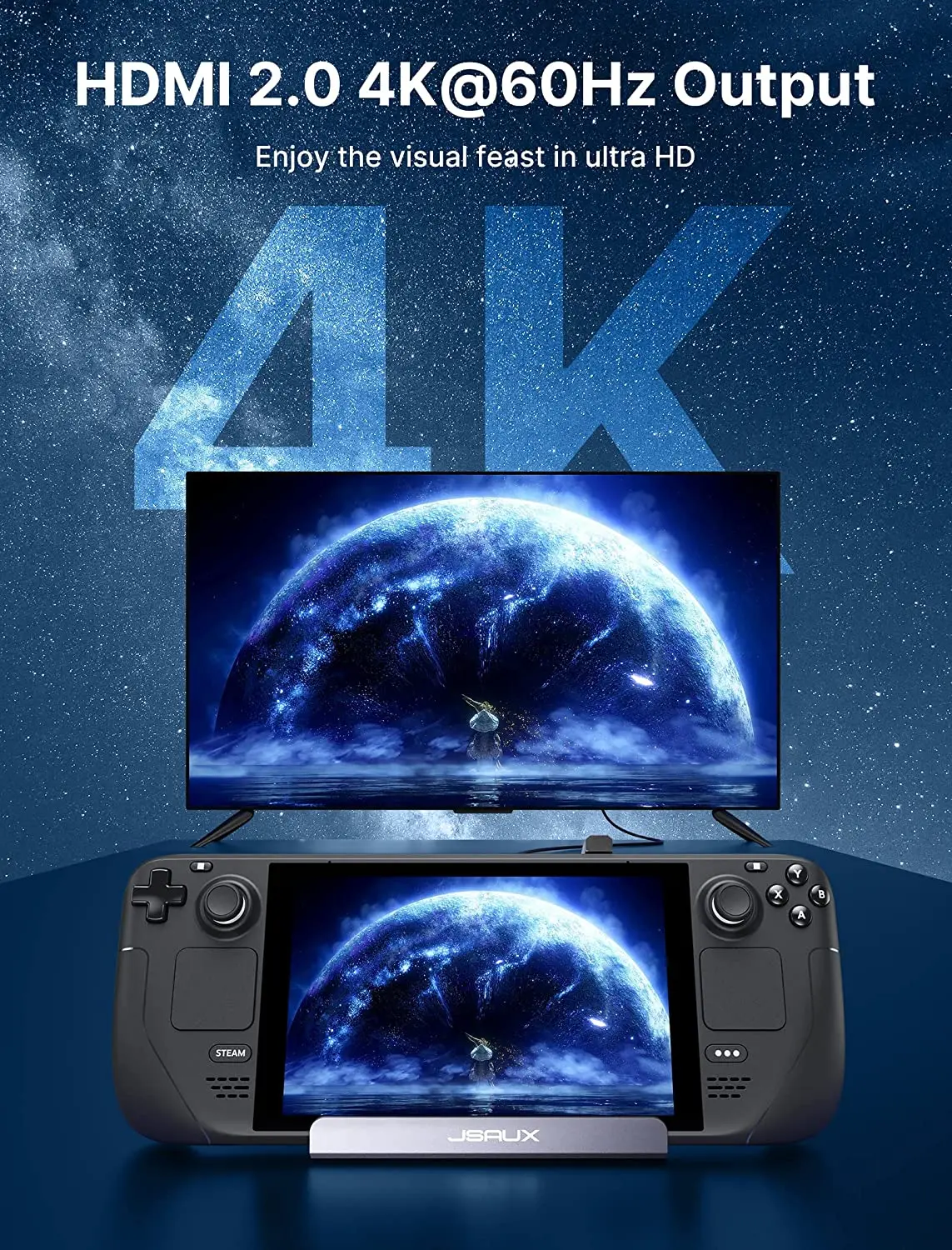 JSAUX обновленная 6 в 1 Паровая колода аксессуары док-станция USB C док-станция для паровой колоды