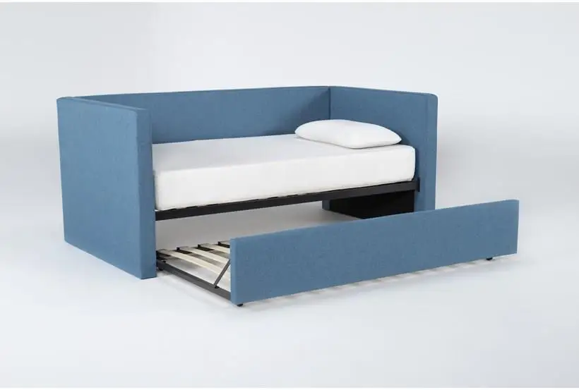 Upholstered Twin Double Fabric Day Bed Storage Bedroom Furniture Set Sofa Bed With Trundle Sofa Bed