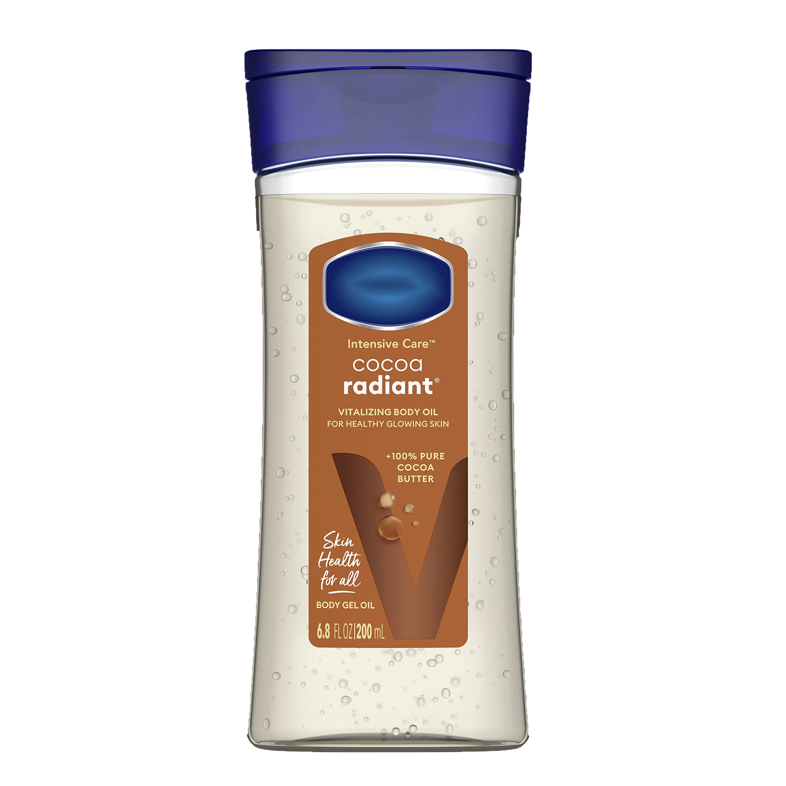 Vaselins Intense Care Cocoa Shine Skin 1 Body Gel Oil Body Oil Made with 100% Pure Cocoa Butter + Replenishing Oils 6.8 Ounces