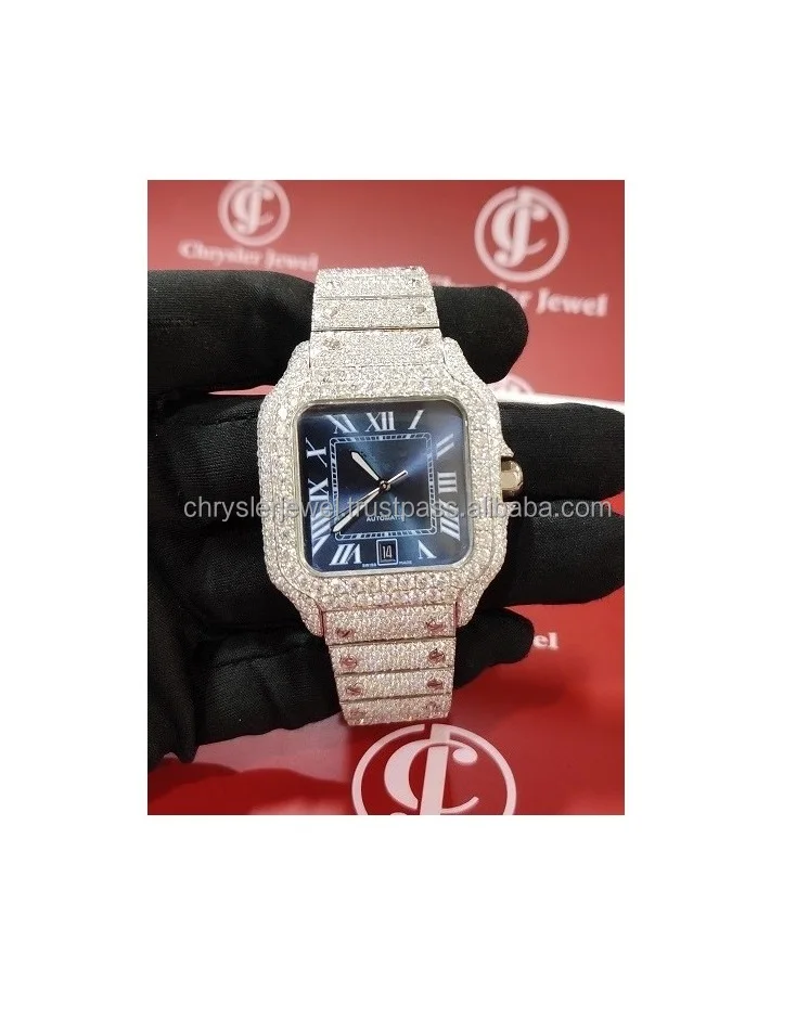 moissanite diamond hip hop watch micro setting automatic mechanical watch for male female birthday gifts