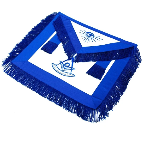Set of 12 Aprons Masonic Regalia Blue Lodge Officers Aprons Machine Embroidered OFFICERS BLUE LODGE OFFICER  ROYAL BLUE MACHINE