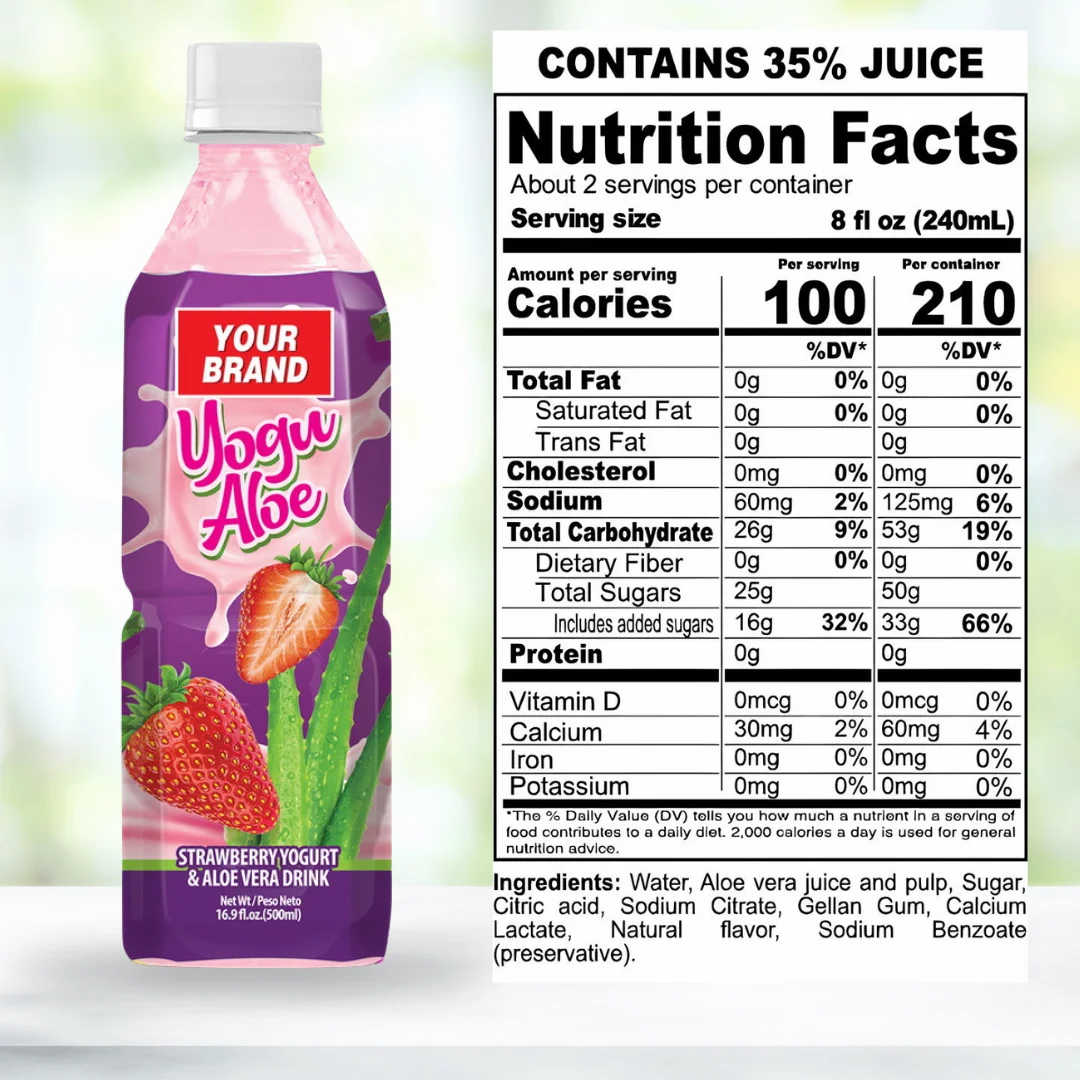 500ml Strawberry Yogurt Aloe Vera Juice Drink VINUT Vietnam Manufacturer - Free Sample & Private Label, Wholesale Best Price