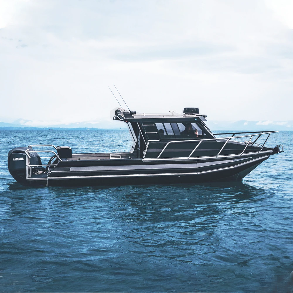 Рыболовная лодка Kinocean с твердым верхом 6 5 м алюминиевая скоростная яхта мелким скейтом и центральной консолью