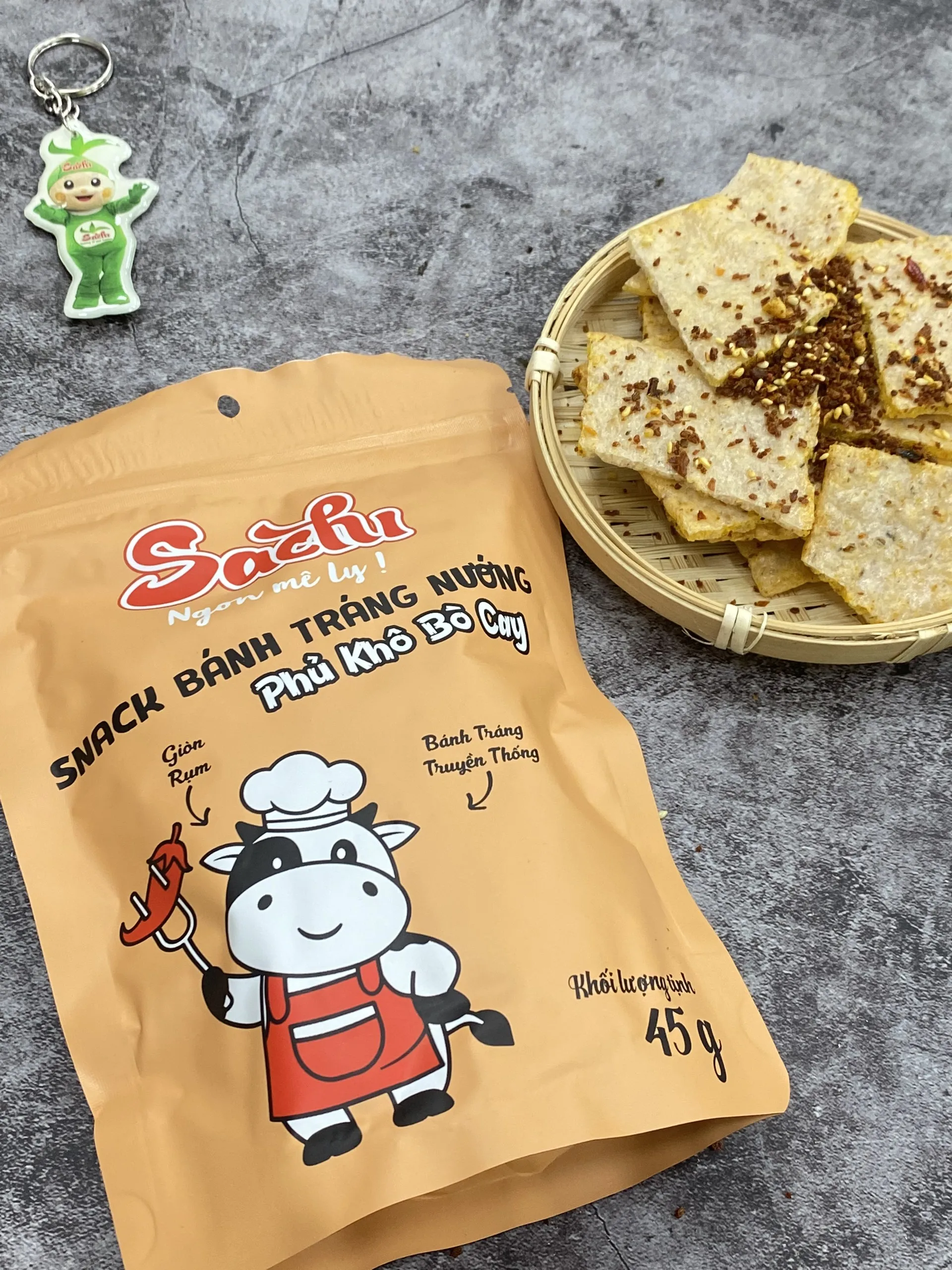 TOASTED TAPIOCA CRACKER WITH DRIED BEEF - Grilled Beef Snack  - SACHI The best wholesaler for Vietnamese Specialties