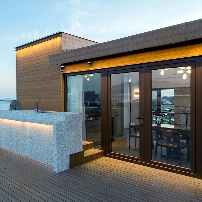 Double Glazed Aluminium Hinged Casement Door with Tempered Glass High Quality Customizable 65 series Swing Door