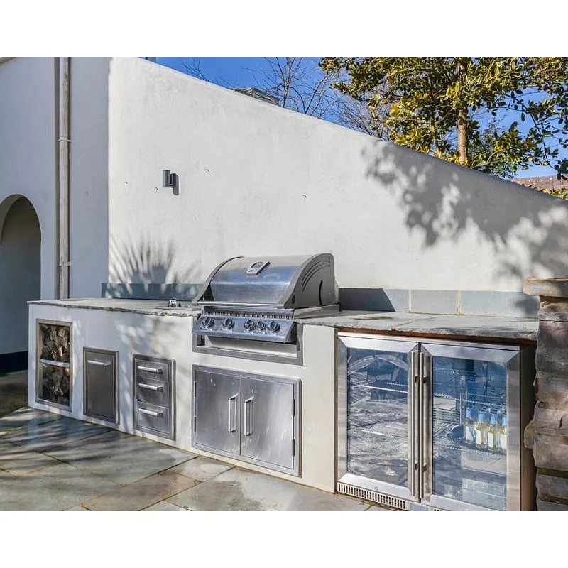 Outdoor BBQ Kitchen Modular Outdoor Kitchen Frame With Built In Grill