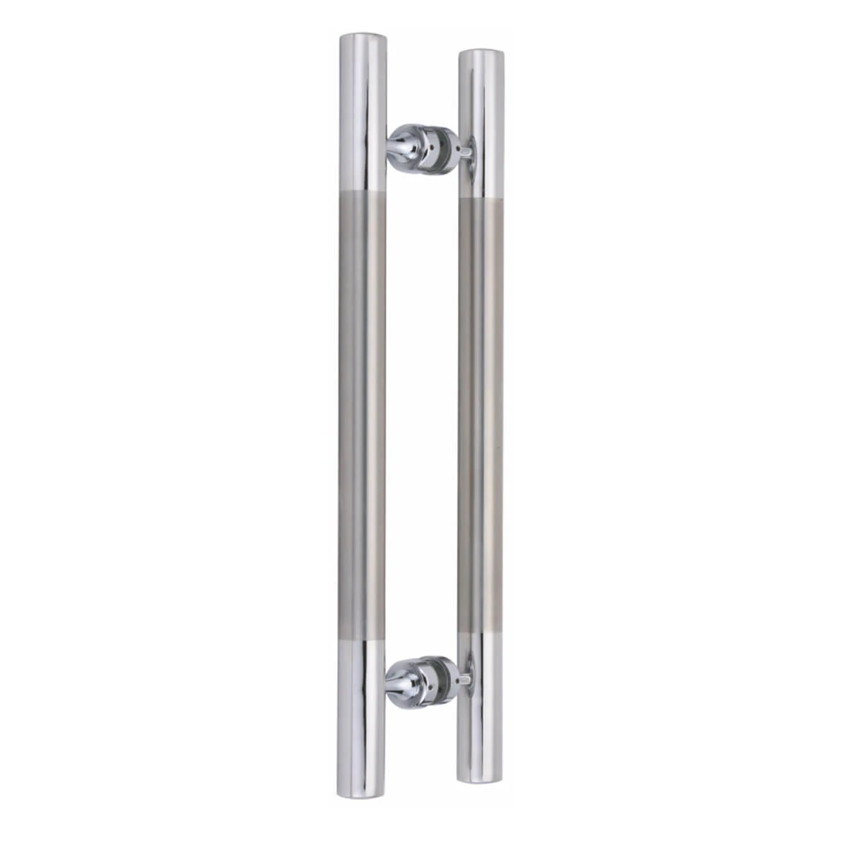 Commercial  Office Store Door Hardware H Shape 45 / 60 / 90 / 120 cm Steel + Zinc + Wood Long Glass Main Door Pull Handle
