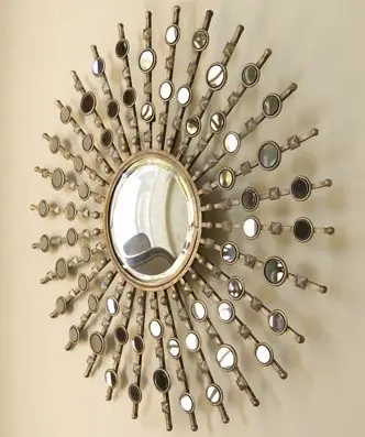 hot sale Decorative metal Sunburst round mirror decorative Wall Mounted Mirror Design Modern Luxury home decor wall mirror