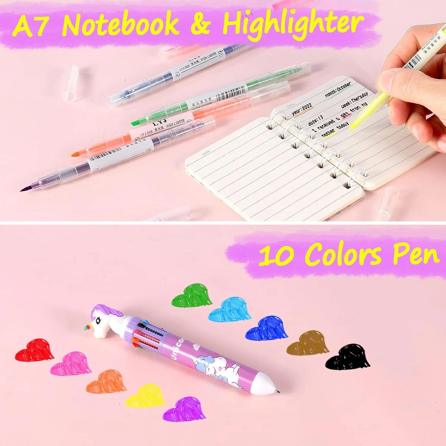 New Design Unicorn Art Supplies Pencil Case Portable Kids Coloring Painting Marker Set For Girls Holiday Gifts