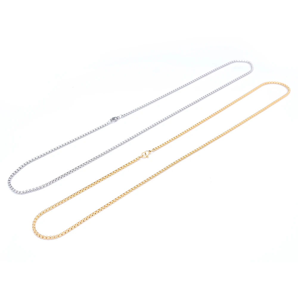 Stainless steel necklace chain men gold plated women bulk extender chain custom rope long chains
