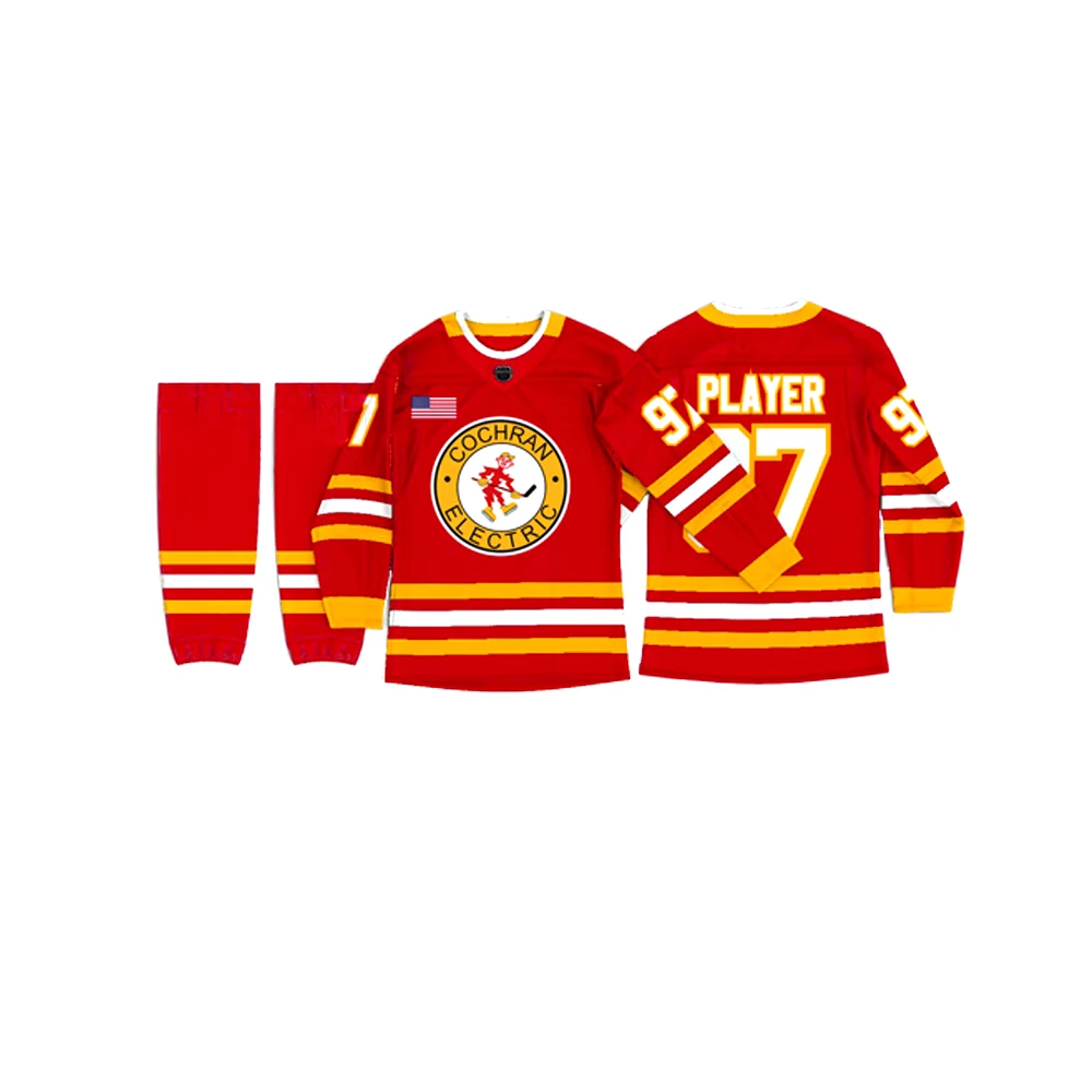 OEM Wholesale custom hockey jersey V neck long sleeve custom labels and logos ice hockey shirts with digital printing