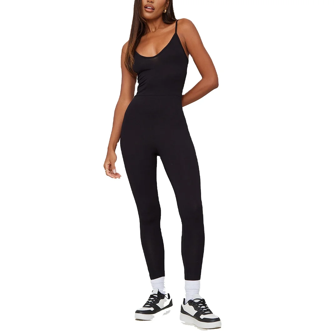 2024 Custom New Sexy Fitness Workout One Piece Zip Up Backless Bodycon Rompers Women One Pc Yoga Bodysuits Jumpsuits & Playsuits