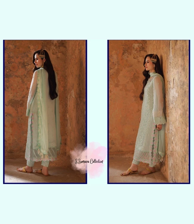 Ssumaira Collection New Arrival AZURE LUXE COLLECTION 2024 03 PIECE FESTIVE OUTFITS Heavily Embroidered Hand Embellished