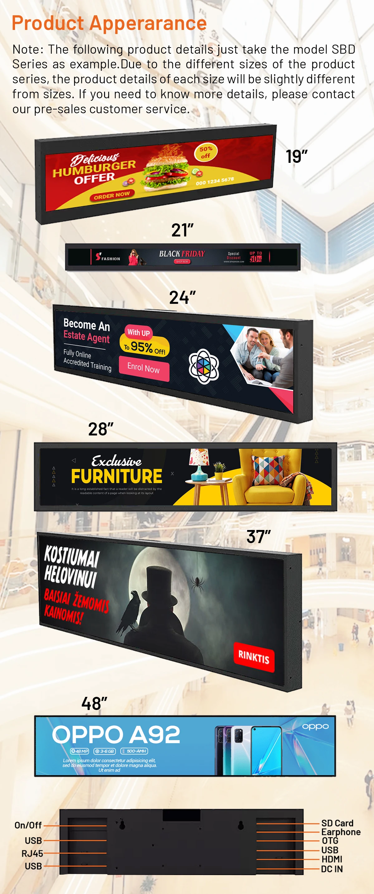 Introducing our Ultra wide 28 Inch Stretched Bar  Innovative and Versatile Display for Super Markets