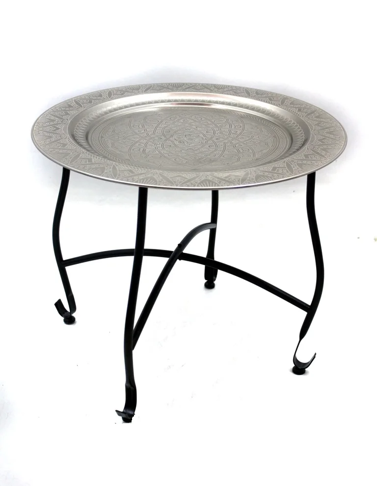 Round Table With 4 Legs Nickel Antique Gold Color tables For Home And Hotel Outdoor & Living Room Furniture