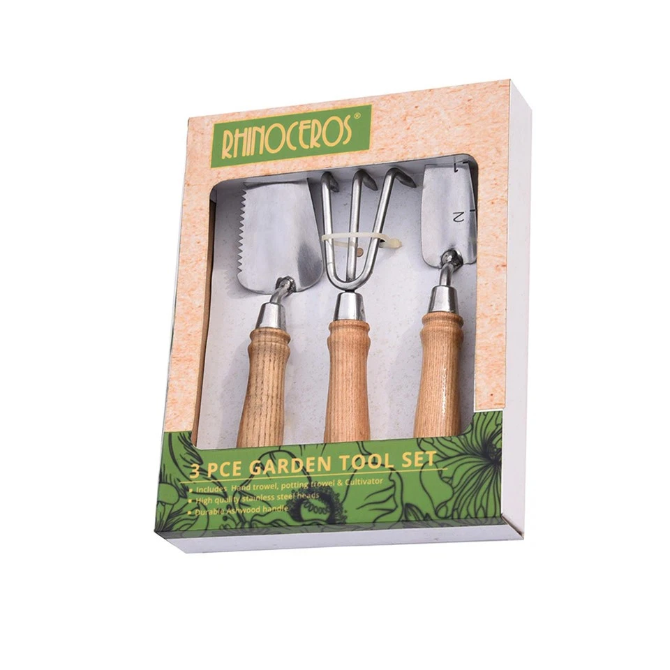 3pcs/set Wooden Handle Gardening Tool Shovel Rake Mini Garden Plant Tool