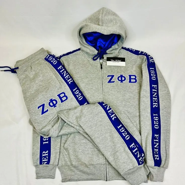 custom made  2 pieces side stripes Zeta Phi Beta sweatsuit jogger set sweatsuits women tracksuit jogging suit