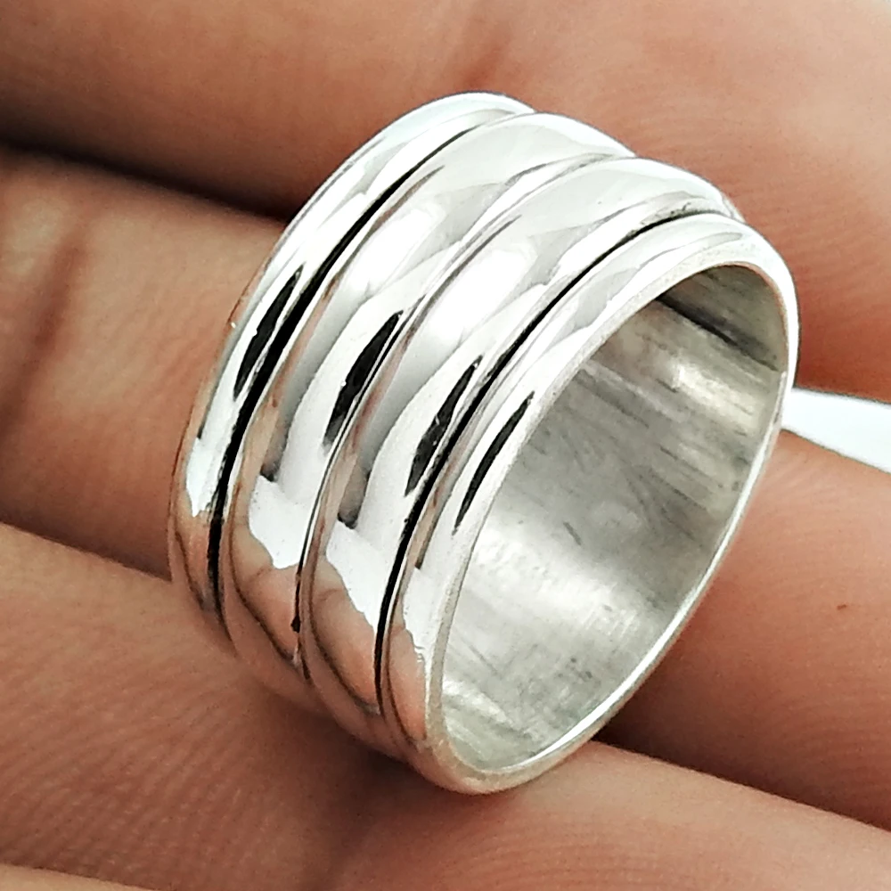 Fine jewelry spinner ring women fashion solid 925 silver rings handmade jewelry wholesale sterling silver rings manufacturer