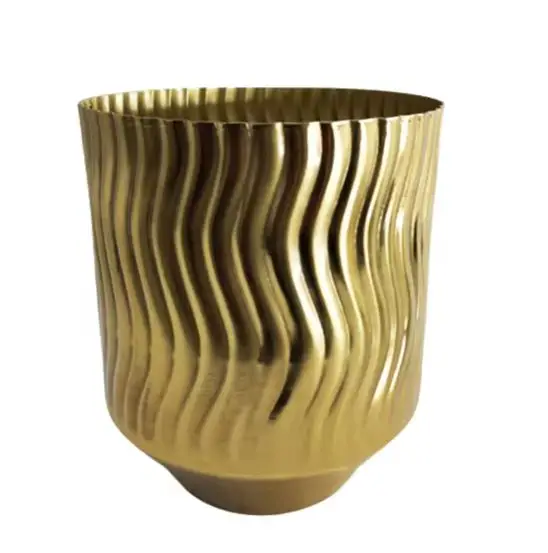 Hot Selling Item Iron Round Planter Brass Gold Colour Flower Pot for Home and Garden in Bulk Garden Pots & Planters Flower Pots