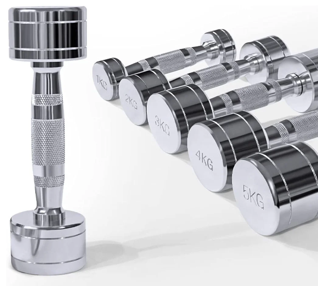 JIKE  Dumbbell Set 2 kg-10 kg Gym Home Body Building Training Workout Man (Color: silver)