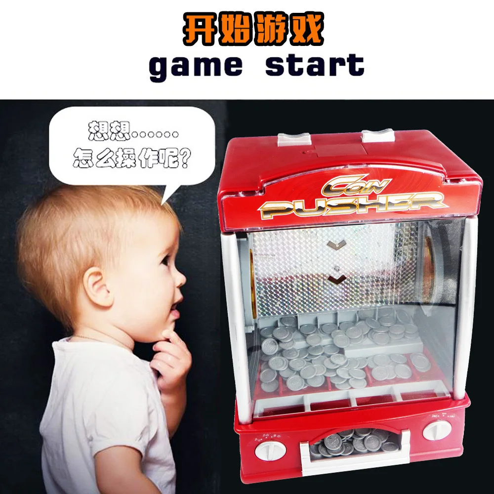 Retro Arcade Electronic Coin Pusher Machine Tabletop Game, Push The Coins Over The Edge to Win