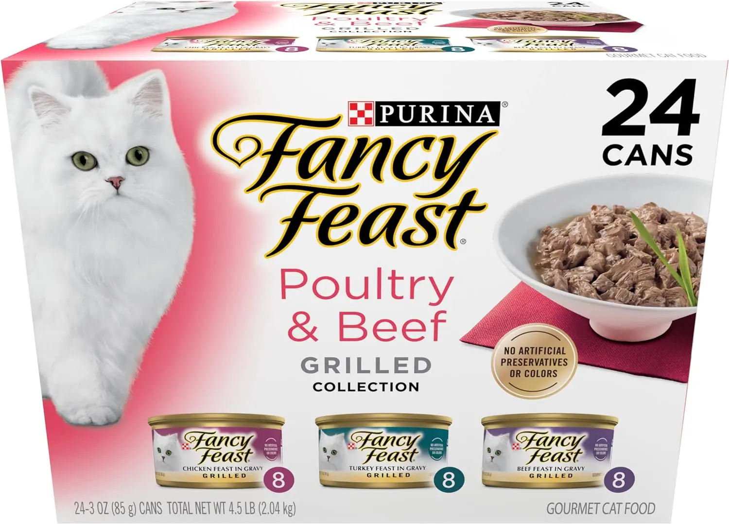 24-Pack Wet Cat Food Variety Pack 3 oz. Cans Poultry and Beef Collection by Manufacturer