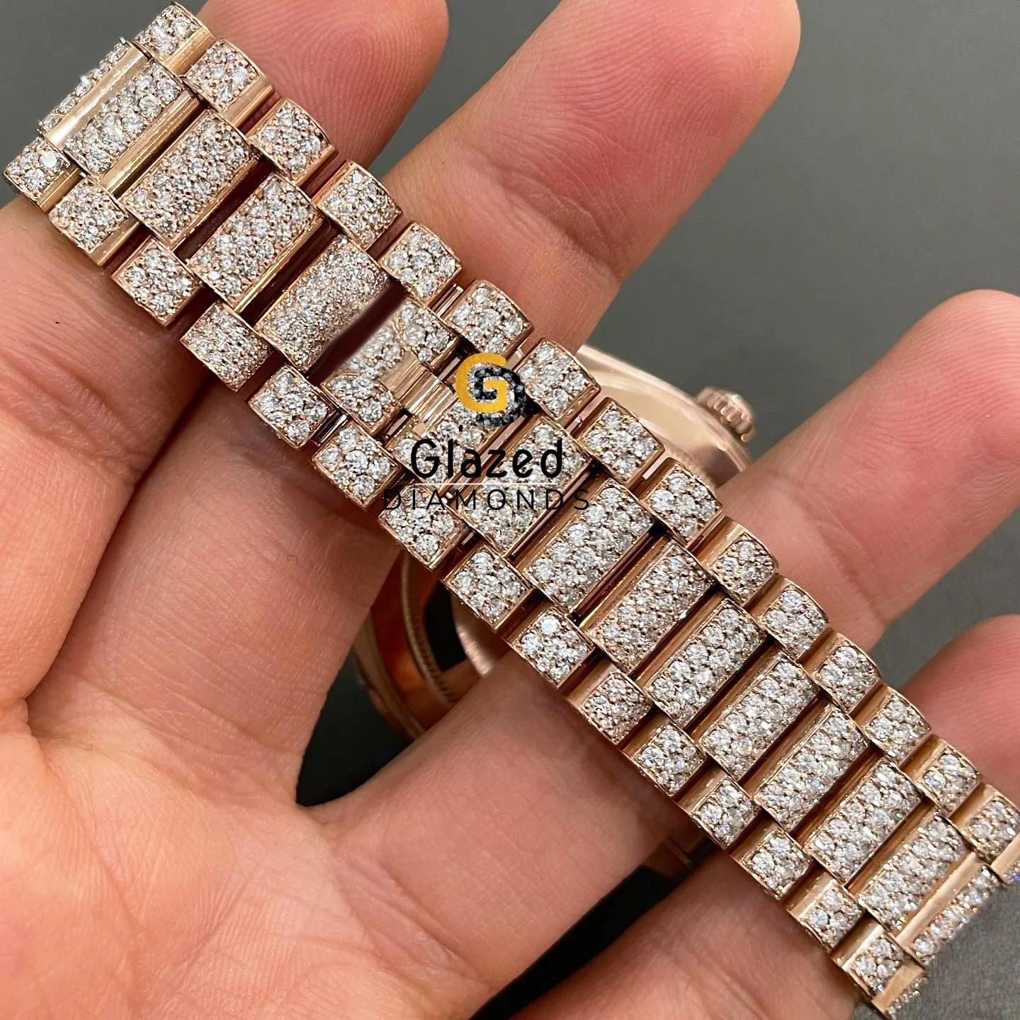 The Hip Hop Moissanite Watch On Your Wrist Display Stunning Luxury With Stainless Steel And Iced Out With Round Cut Diamonds