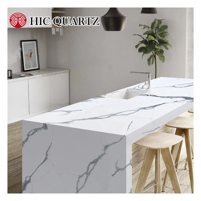 Best Selling Quartz Stone Grey Calacatta for Kitchen Counter top Modern Quartz Design Porcelain Wall Panel Wall Cladding