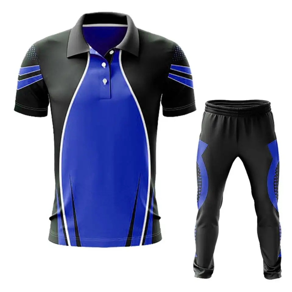Latest Design Sportswear Cricket Full Set Uniform with Customized Logo, Team Name, Number and Available at Reasonable Price