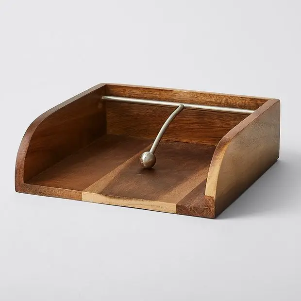 Wooden napkin holder eco friendly   home and restaurant  table decor napkin stand amazon home and kitchen