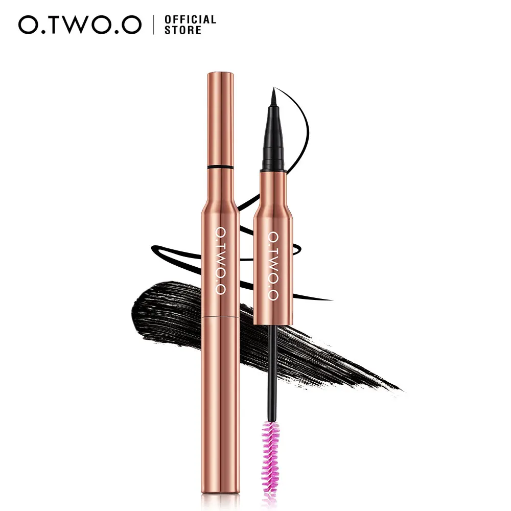O.TWO.O Wholesale 2 In 1 Black Eyeliner Mascara High Quality Vegan Eye Liner Waterproof Eyelash Mascara
