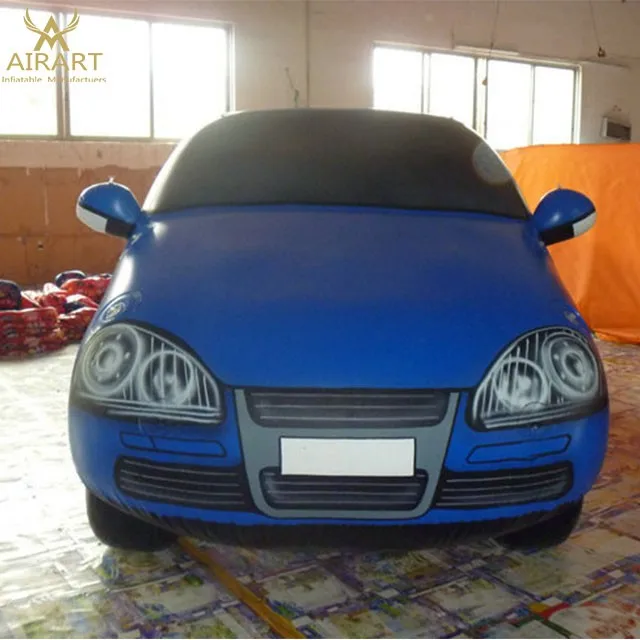 green simulated inflatable jeep, factory direct inflatable pickup truck model for square party exhibition