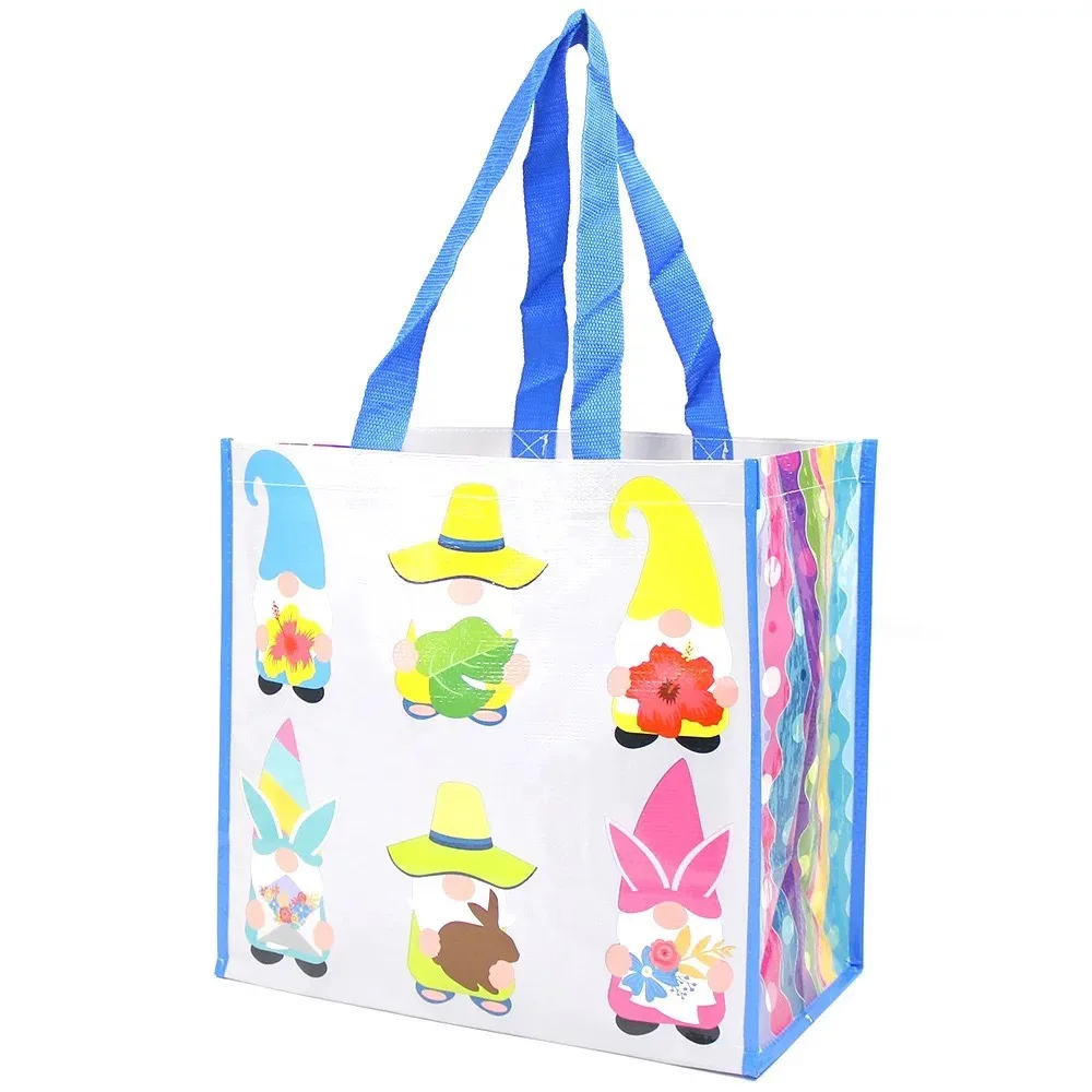 Grocery Shopping Tote Bag Eco Friendly Reusable RPET Material With Customized Logo And Color