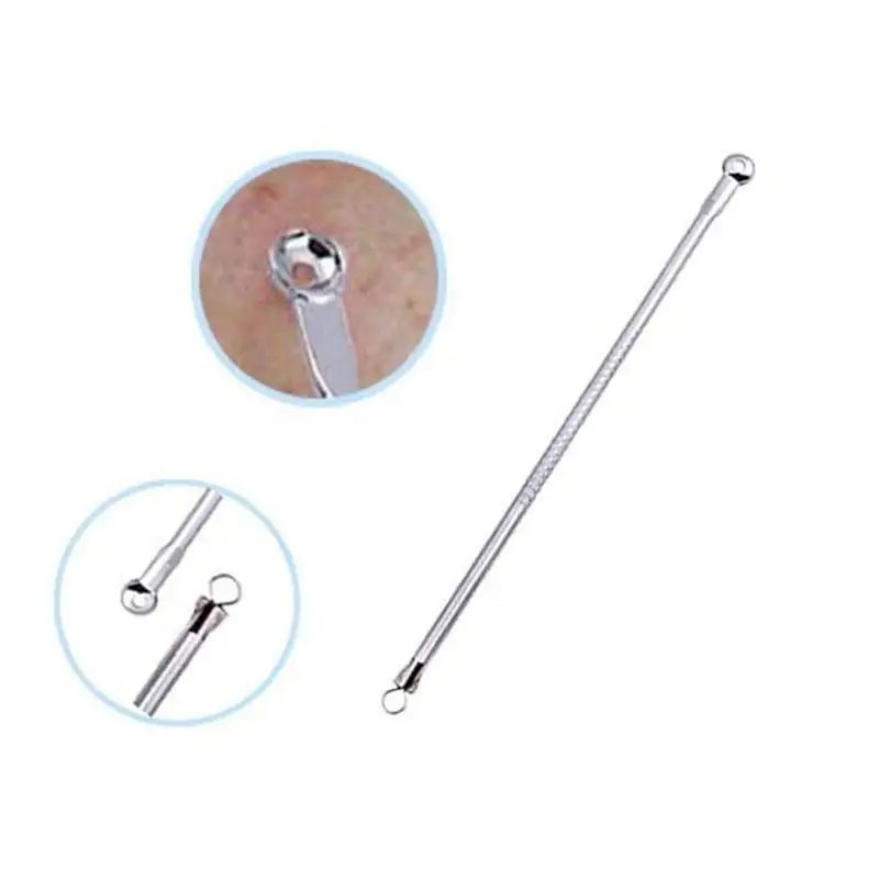 Whitehead Blackhead Removal Tools Stainless Steel Comdone Lancet Needles Set of 4 Pcs Double-Headed Acne Extractor Tool Kit