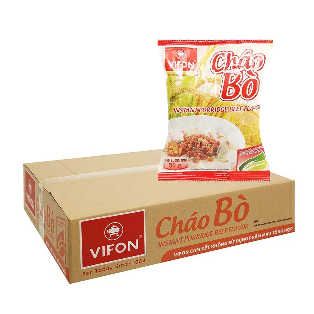 Оптом в вифоновой каше быстрого приготовления с говяжьим вкусом 50 г х пакетиков во вьетнамском языке-самый продаваемый суп приготовления-вкусная