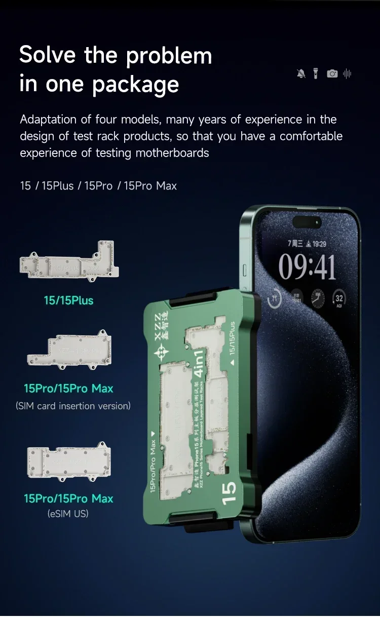 XZZ Motherboard MIddle Frame Function Testing Logic Board Fixture For iPhone 15 Plus Pro Max Series Upper and Lower Assembly