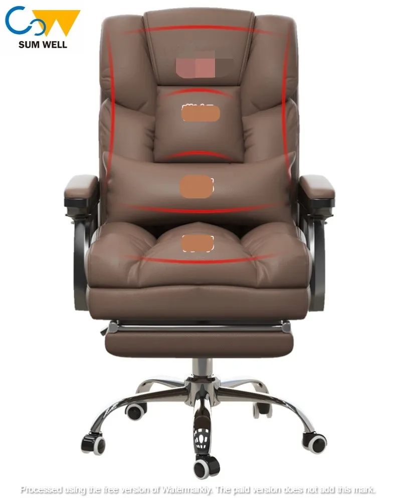 Computer Leather Seat Boss Business Office Chair Comfortable Home Backrest Sedentary Lazy Sofa Leisure Gaming Chair