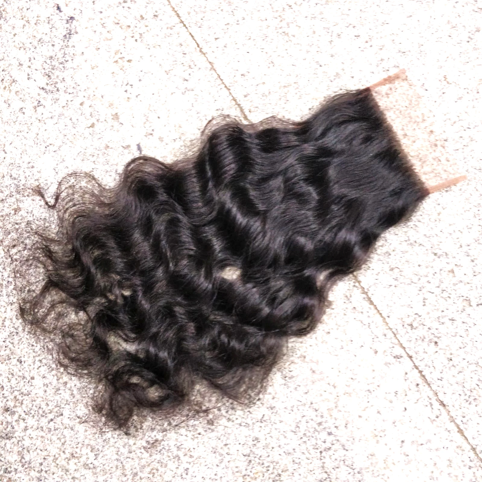 Deep Wave Bundles 5x5 Lace Closure 100g Weight 18 Inches Stretched Length Directly Donors South Indian Temple Hair Weft Model