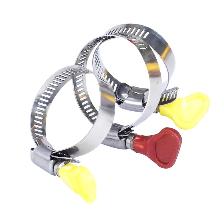 Hot sale Stainless steel / galvanized iron American Type Hose Clamp With plastic butterfly Handle