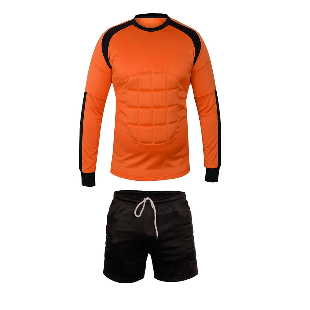 New Long Sleeve Pant Football Goalkeeper Padded Jersey Sports Soccer Wear Long Sleeve Goalkeeper Uniform Set
