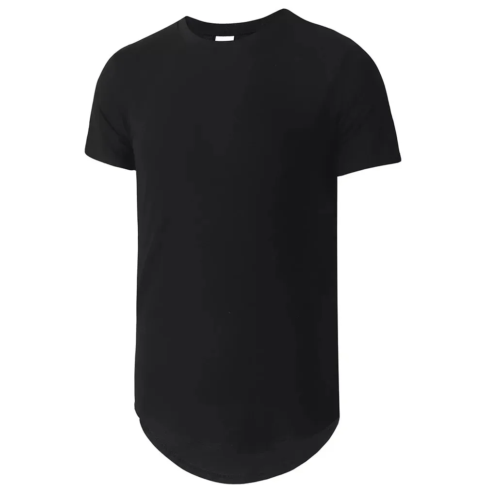 Hip-Hop High Low Curve Hem Short Sleeve T-Shirts Good Quality Top Design High Quality Casual Wears Shirts