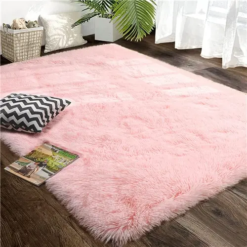 Soft Fluffy Rugs Furry Throw Area Rugs Red Ultra Plush Shag Rug Non-Slip Shaggy Modern Decorative Carpet Living Room Carpet Mat