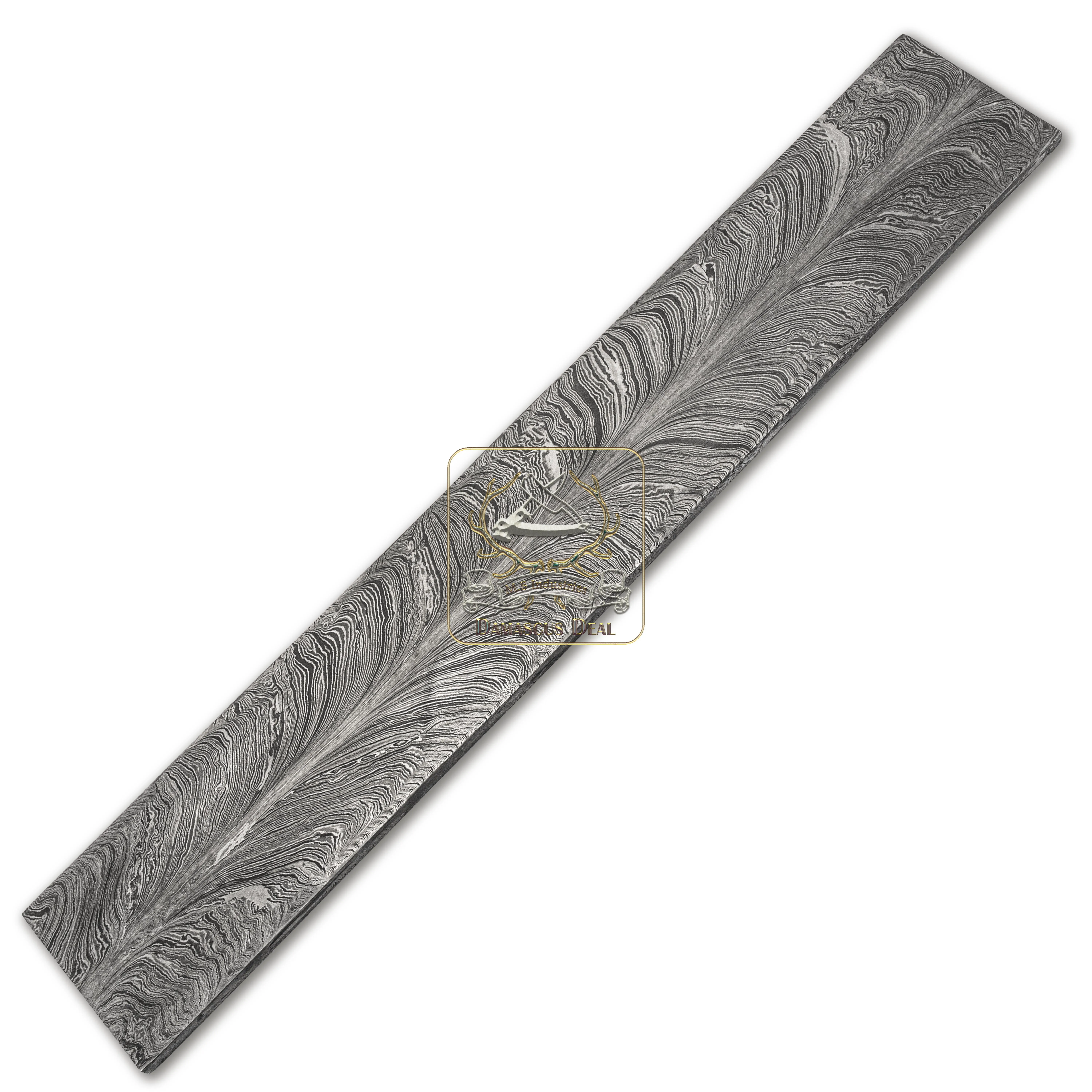 Дамасская сталь заготовки, рисунок в виде перьев и надписи DD-Feather-124 для Ножи ручной кованые из углеродистой стали твердость 58-62, высокая отключающая способность заготовки